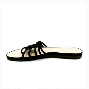 Via Bleu Womans Anna Flat Thong Sandal Black 7,5